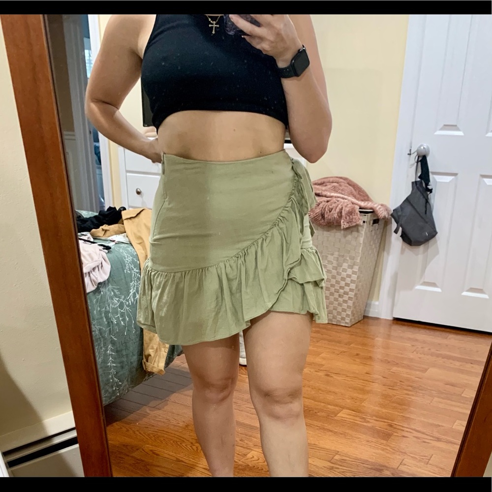 Topshop sage ruffle mini skirt - Picture 3 of 5